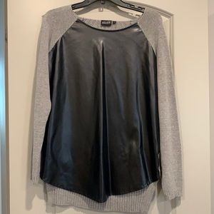Gray and leather sweater